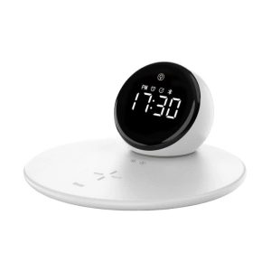 اسپیکر بلوتوثی، شارژر بیسیم و ساعت رومیزی رکسین مدل Rex-W17